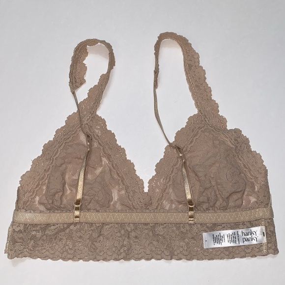 Small Hanky Panky Lace Bralette Adjustable Straps, Beige, Light Nude Comfy! VGUC - Picture 5 of 16